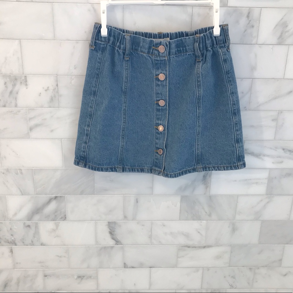 Girls Forever 21 Button Down Jean Skirt
